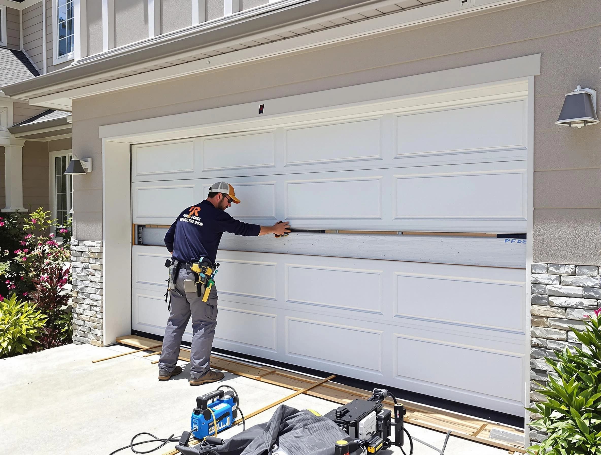 Chamblee Garage Door Repair team performing complete garage door replacement at Chamblee residence